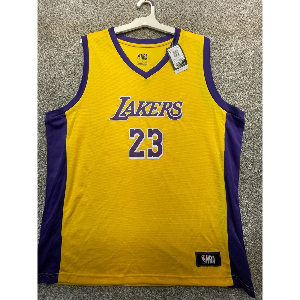 NBA Los Angeles Lakers Jersey Men XL Yellow NEW LeBron James 23 Sleeveless Mesh